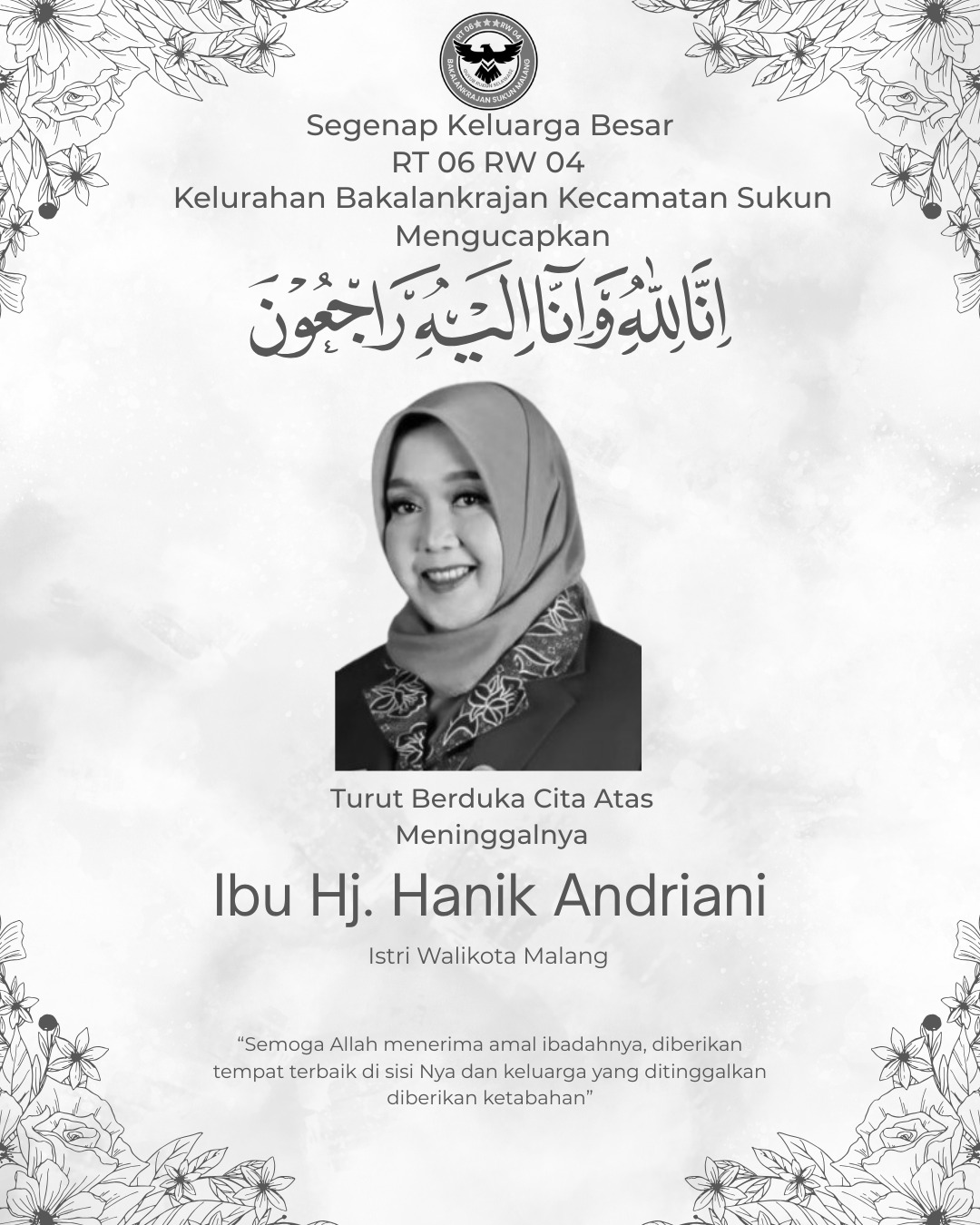 Keluarga Besar RT 06 RW 04 Sampaikan Duka Cita 